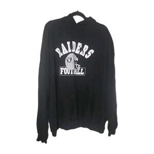 Vintage Y2K Oakland Raiders NFL Football Black Hoodie Size 4XL READ